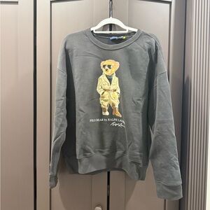 Ralph Lauren Charcoal Polo Bear Crewneck Sweater